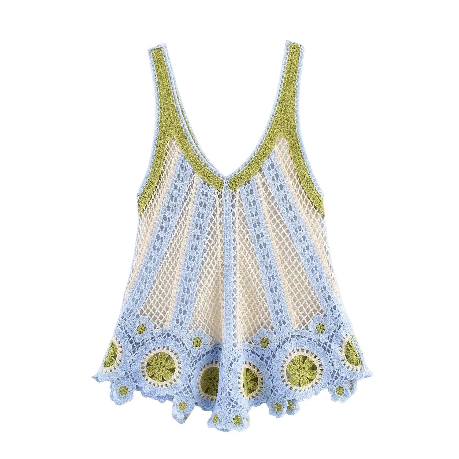 Top Crochet Flores - feito à mão