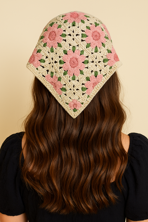 Bandana de Crochê Flores