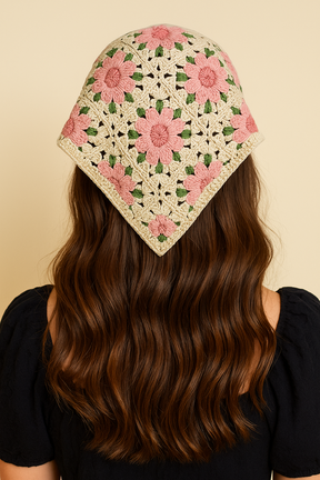 Bandana de Crochê Flores
