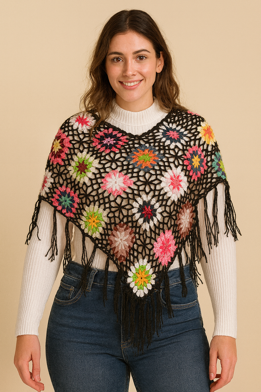 Poncho Boho Aurora Handmade