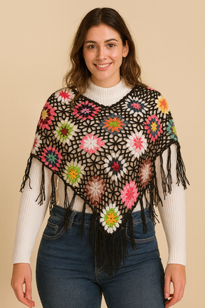 Poncho Boho Aurora Handmade