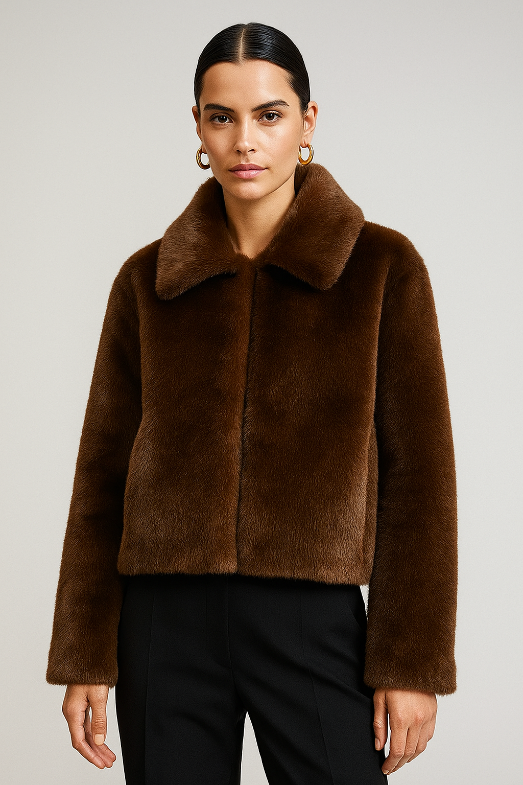 Casaco Faux Fur Chocolate