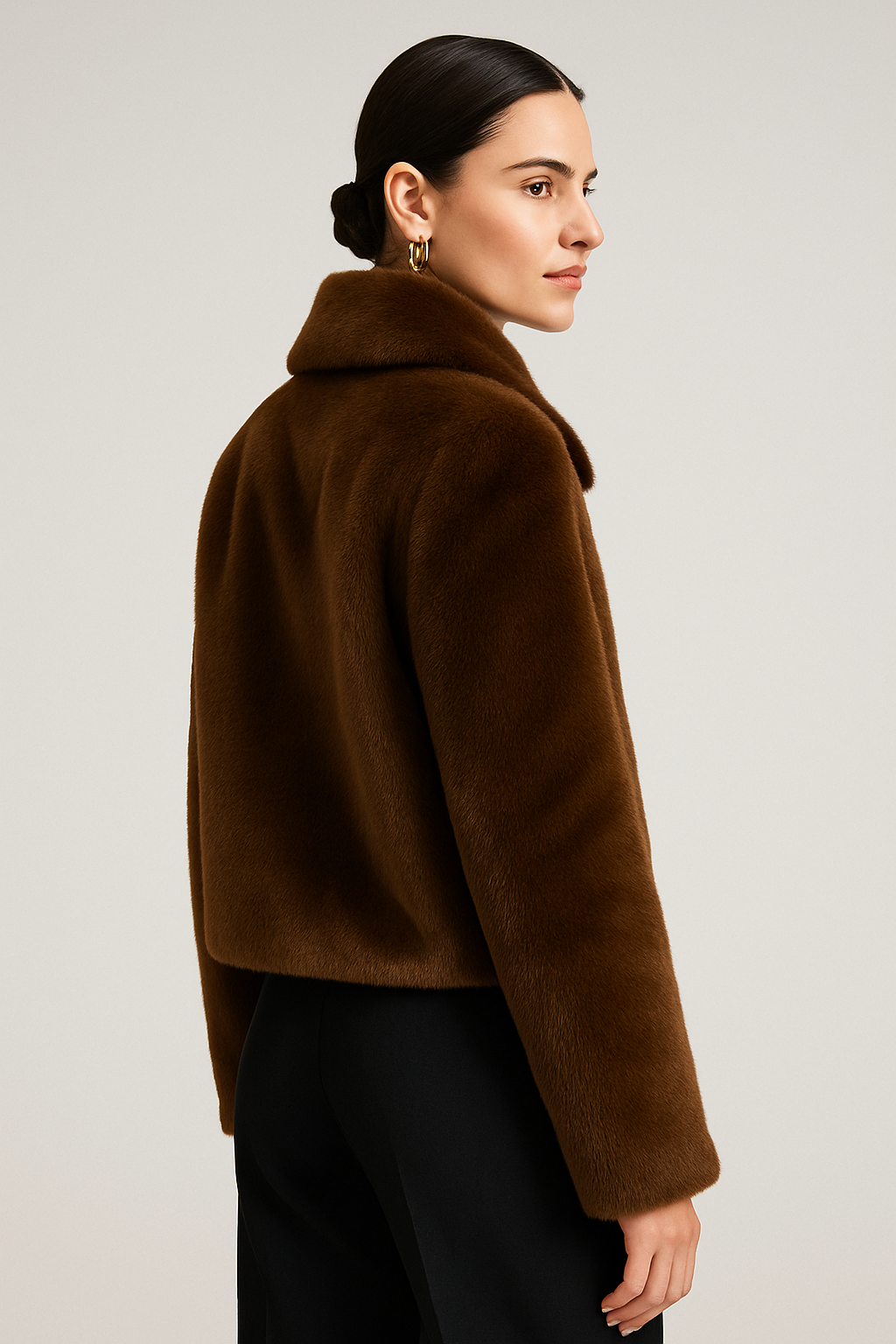 Casaco Faux Fur Chocolate