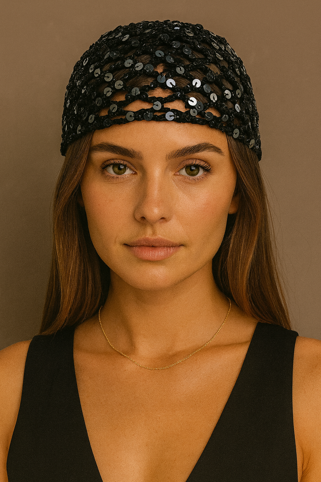 Touca Brilho Carioca – Crochet com Paetês