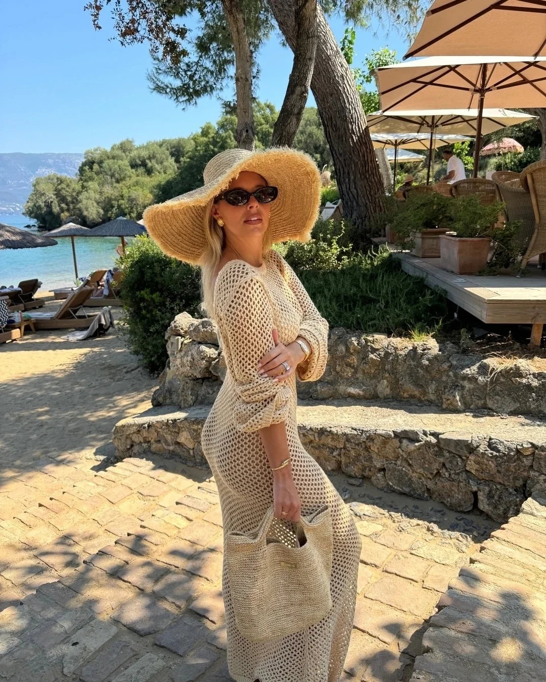 Vestido Longo Crochê Areias Tropicais