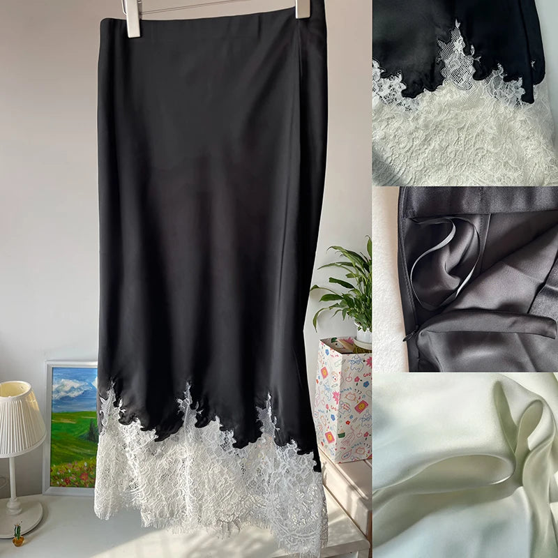 Saia Midi Encanto Renda