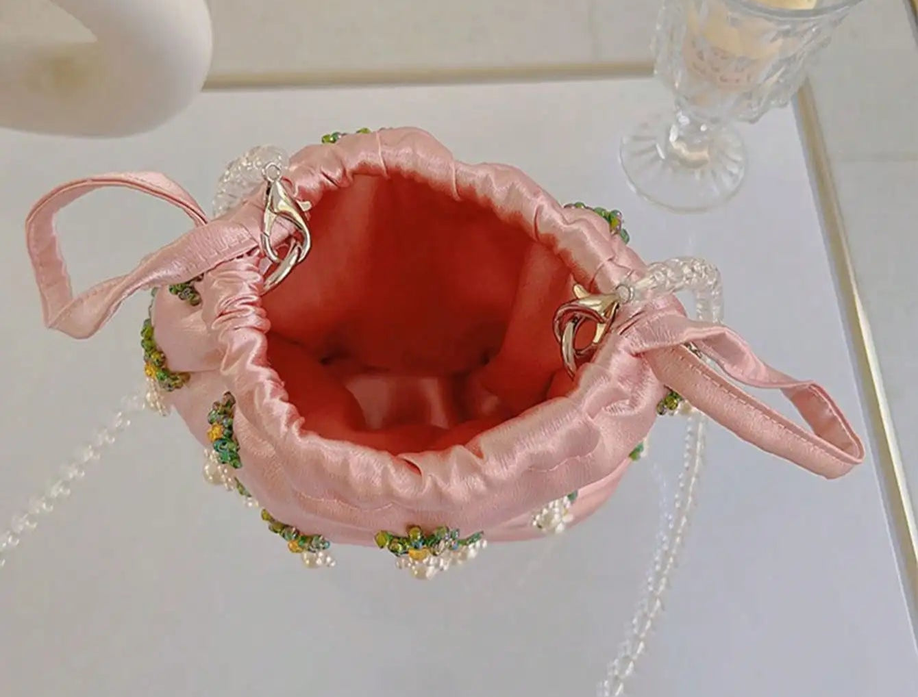 Bolsa Flor de Cetim