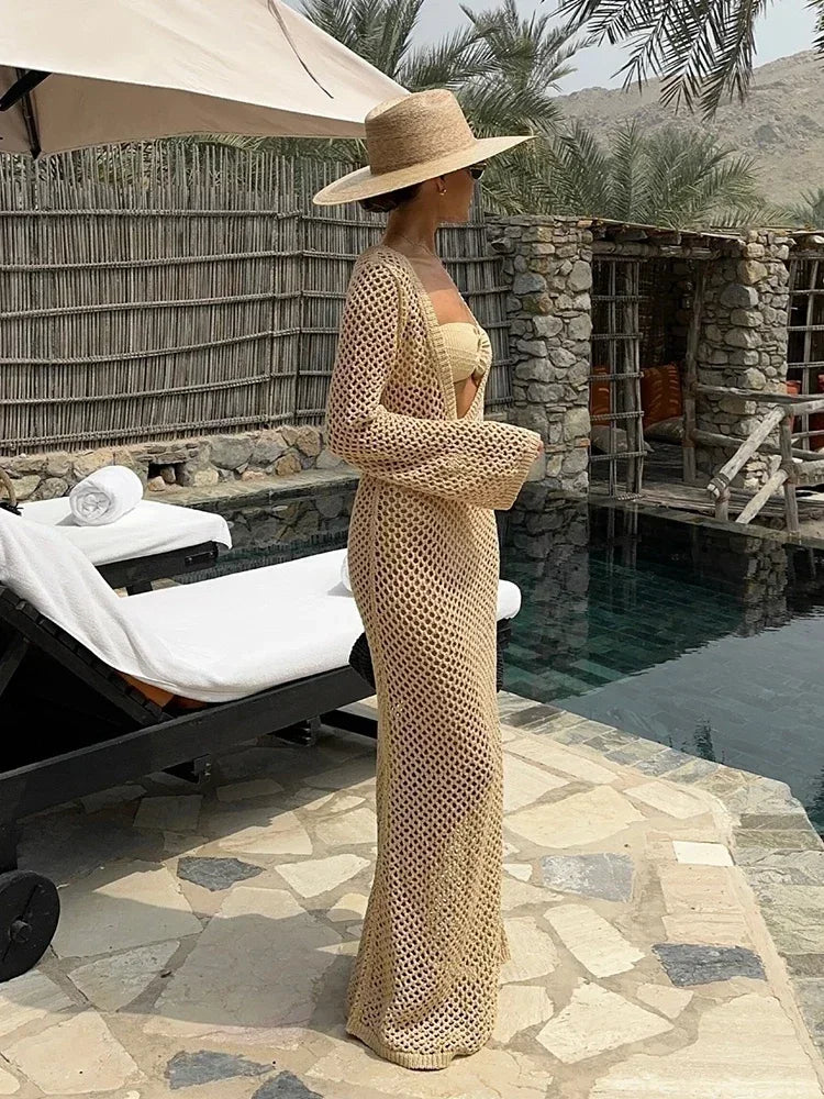 Vestido Longo Crochê Areias Tropicais