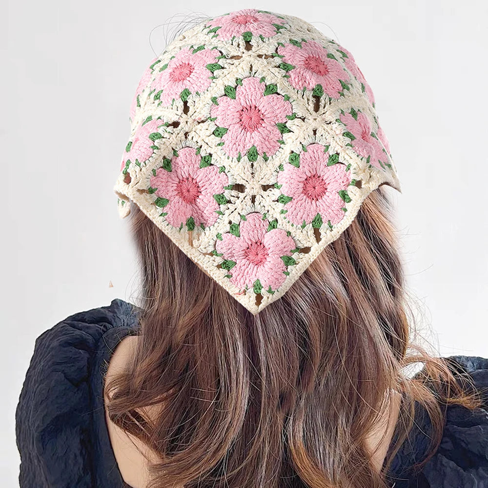 Bandana de Crochê Flores
