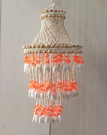 Lustre Artesanal de Conchas e Miçangas - Rio Samba Crochet