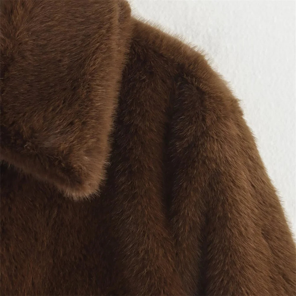 Casaco Faux Fur Chocolate