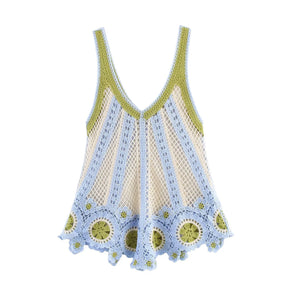 Top Crochet Flores - feito à mão