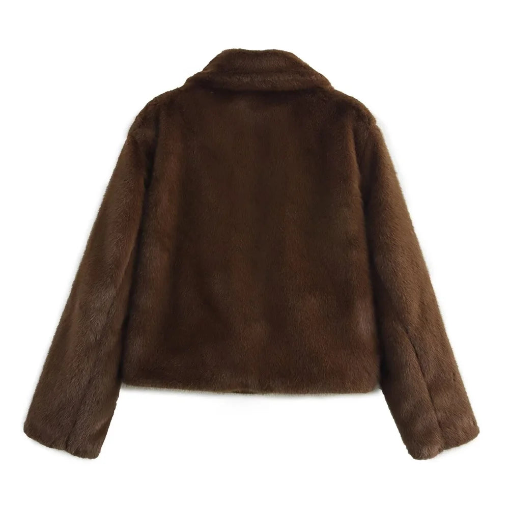Casaco Faux Fur Chocolate