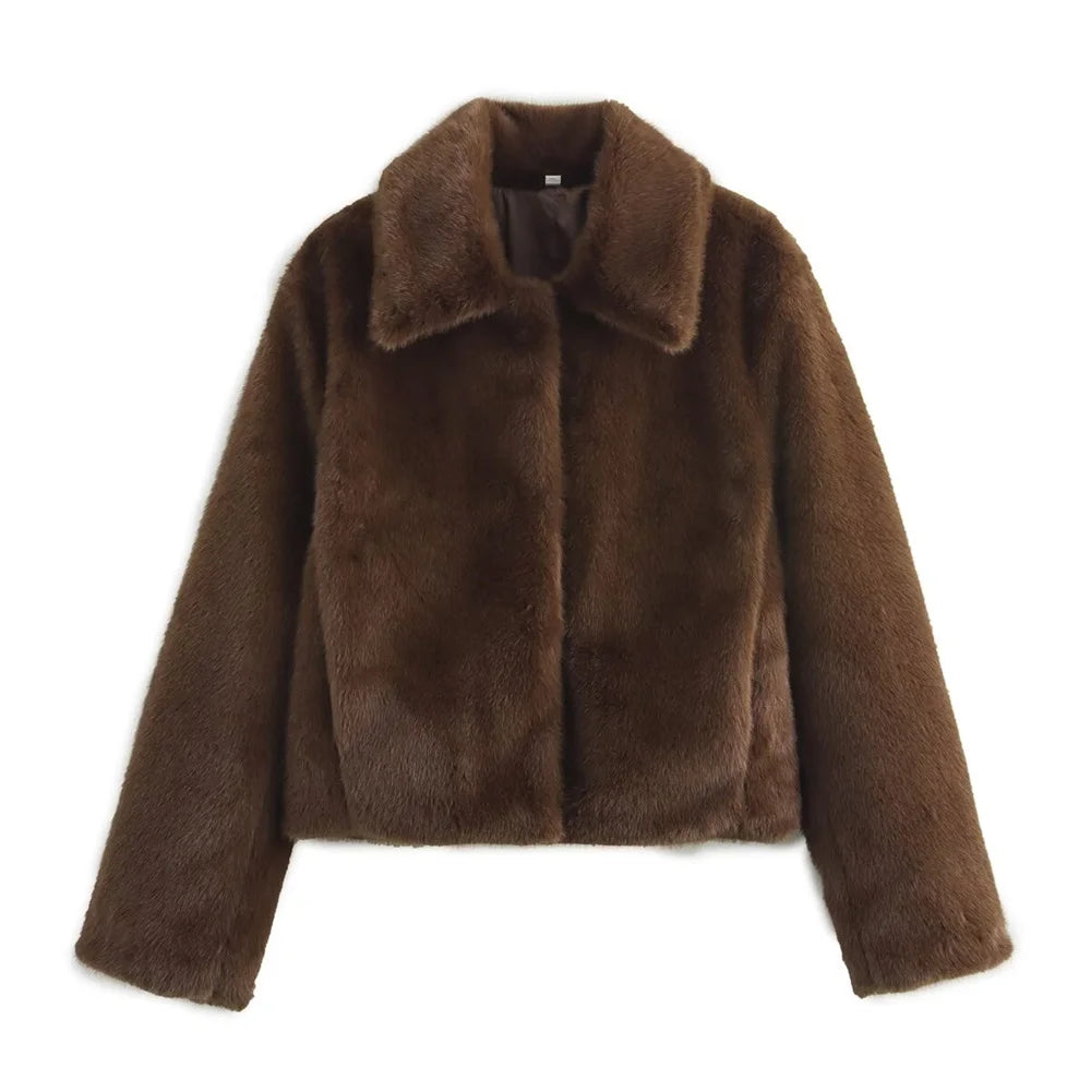 Casaco Faux Fur Chocolate