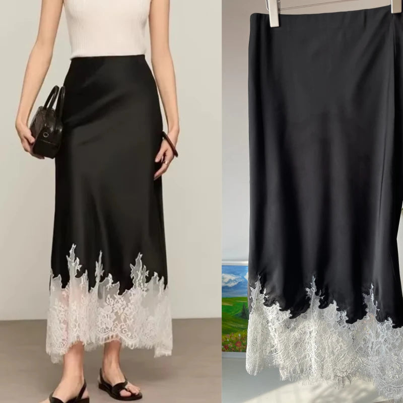 Saia Midi Encanto Renda