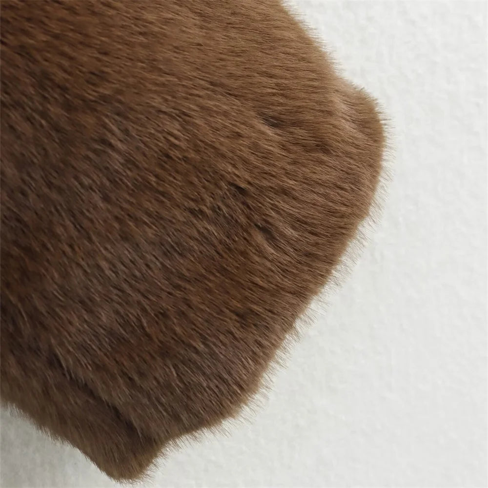 Casaco Faux Fur Chocolate