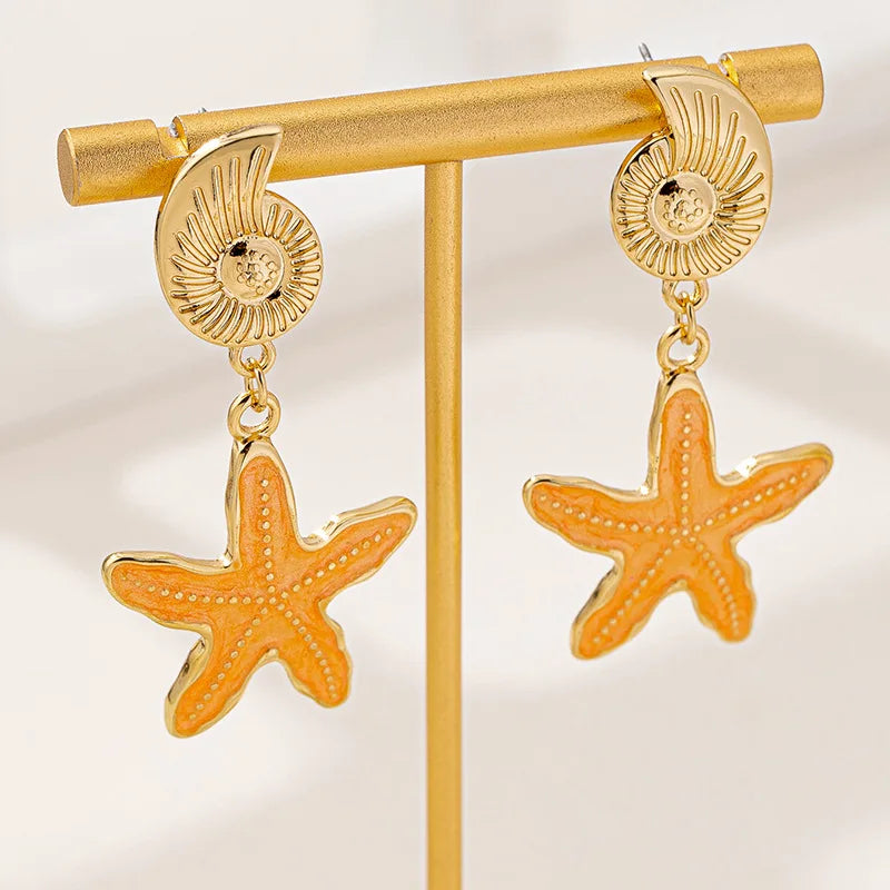🌊 Brinco Estrela-do-Mar Dourado – Rio Samba Crochet