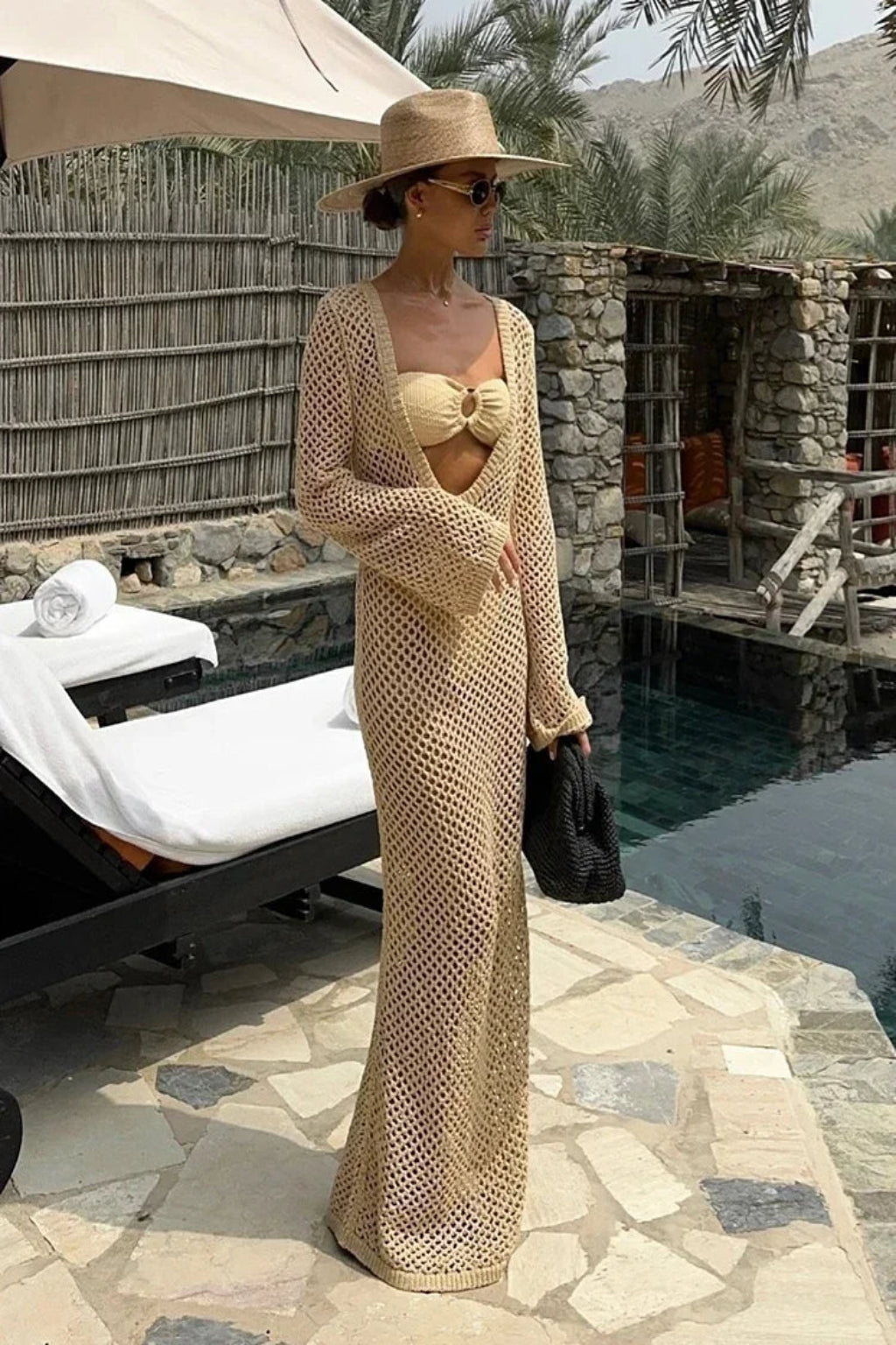 Vestido Longo Crochê Areias Tropicais