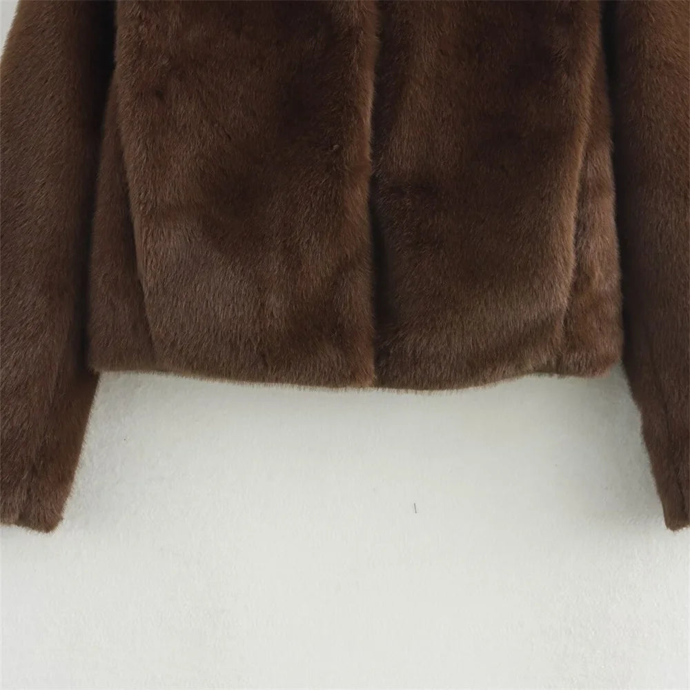 Casaco Faux Fur Chocolate
