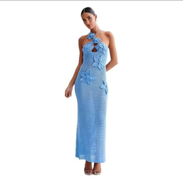🌿 Vestido Longo Crochê 3D – Rio Samba Crochet 🌿